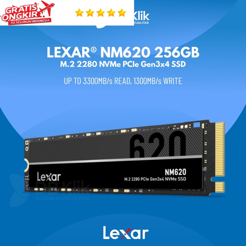 SSD LEXAR 256GB NM620 NVMe M.2 2280 PCIe Gen3x4 - Lexar LNM620 256GB