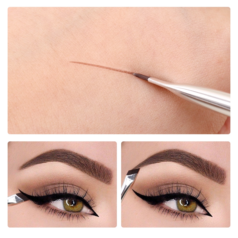 Sikat Alis Diagonal Ultra-Tipis Bilah Halus/Brush Eyeliner Rambut Serat Halus Lembut Alat Makeup