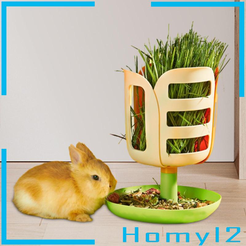 [HOMYL2] Rabbit Hay Feeder for Cage Grass Holder Minimaliskan Limbah Dan Tempat Rumput Berantakan