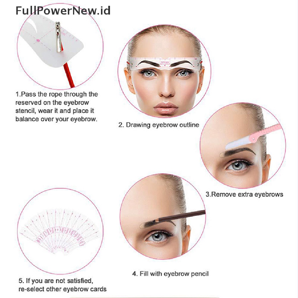 Power 6Pcs Reusable Eye Brow Drawing Guide Kartu Template Makeup Pembentuk Alis Alis ID