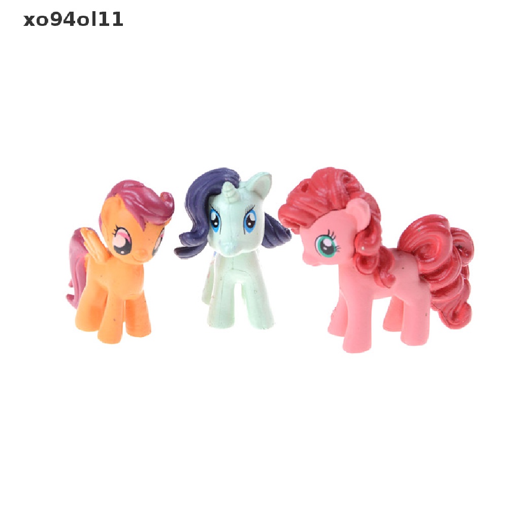 Xo 12pcs Mainan Action Figure Unicorn+Rain Dash Horse Model Untuk Anakhadiah Natal OL