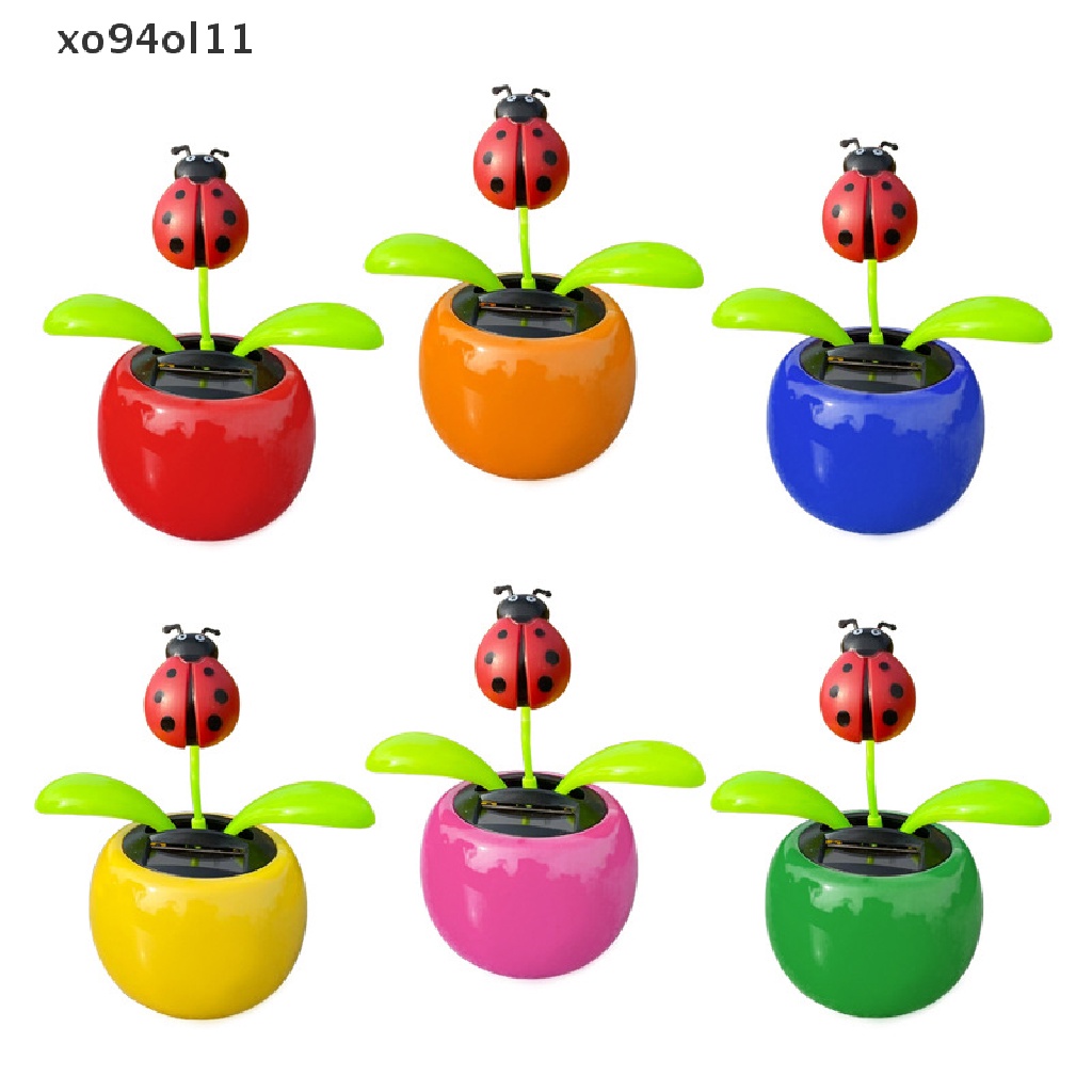 Xo Solar Flower Swingable Flower Pot Mobil Pusat Konsol Dekorasi Interior Kepala Goyang Otomatis Apple Flower OL