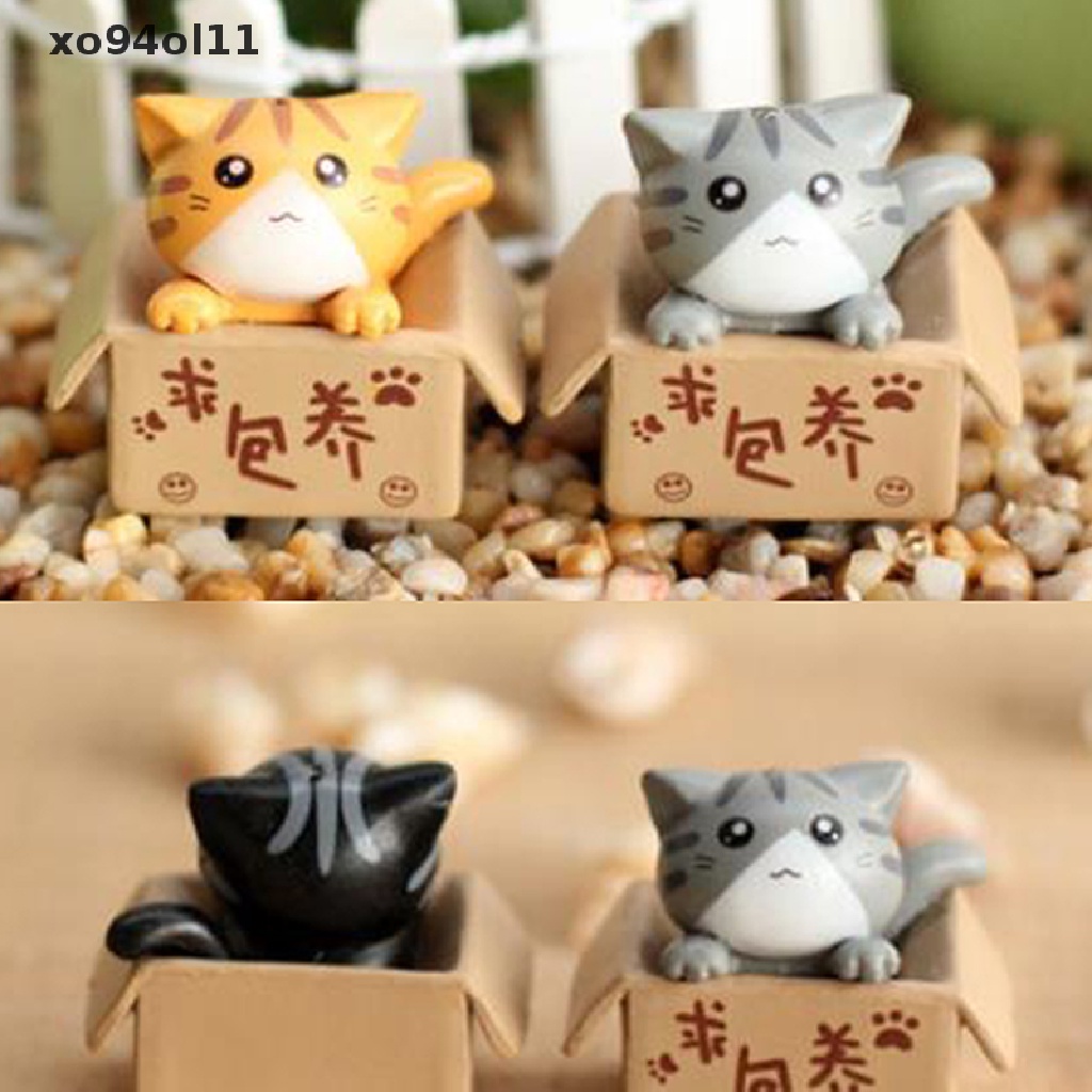 Xo 1PC/Set Lucu Mini Taman kitten Ornamen Kucing Miniatur Patung Dekorasi Kamar Rumah OL