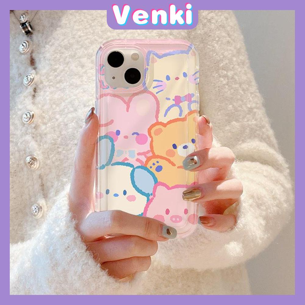 Case For iPhone 14 Pro Max Soft TPU Jelly Airbag Case Cute Cartoon Animals Camera Protection Shockproof For iPhone 14 13 12 11 Plus Pro Max 7 Plus X XR