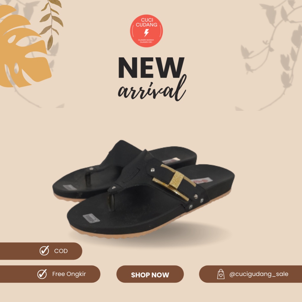 Roselina Sandal Jepit Wanita Black