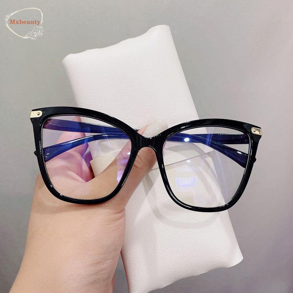 Mxbeauty Kacamata Anti Blue Light Wanita Hitam Cat Eye Bingkai Besar Blue Light Blocking Anti Radiasi Komputer Eyeglasses