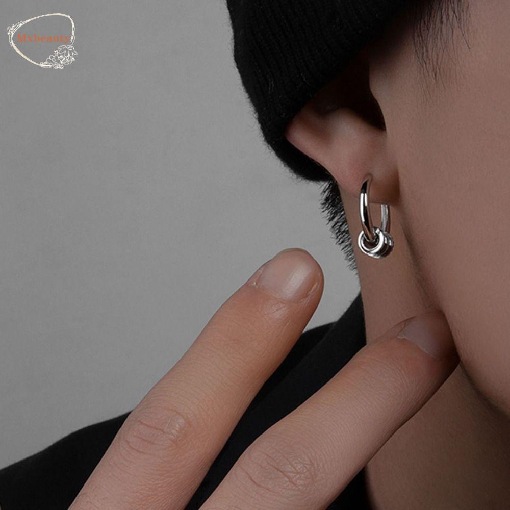 Mxbeauty Ear Buckle Silver Kepribadian Hiphop Mini Punk Fashion Anting Gaya Korea