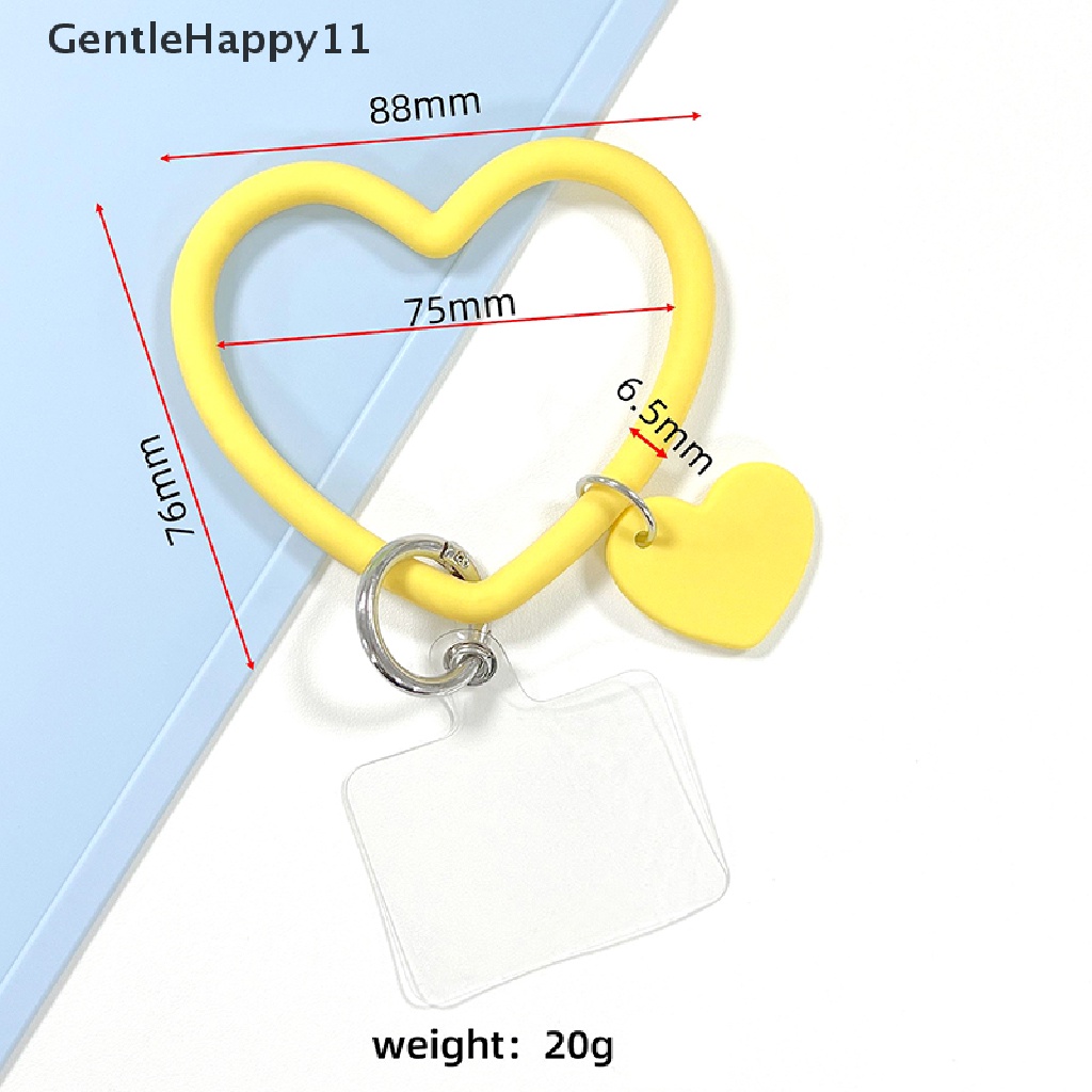 Gentlehappy Universal Tali Cincin Gantung Silicone Wrist Ring Untuk Phone Case Berbentuk Hati Gelang Silikon Gelang Gantungan Kunci Anti-Lost Lanyard Big Ring Keychain Jewelry id