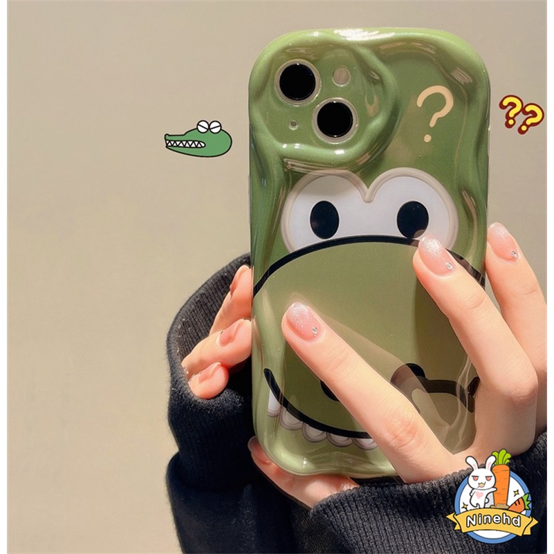 IPHONE Casing Kompatibel Untuk Iphone14 13 12 11 Pro Max X Xr Xs Max8 7 6 6s Plus SE 2020 Hidung Lucu Menggali Pola Hewan Hijau Casing Ponsel Anti Jatuh Kreatif Silikon Lembut TPU Penutup Belakang