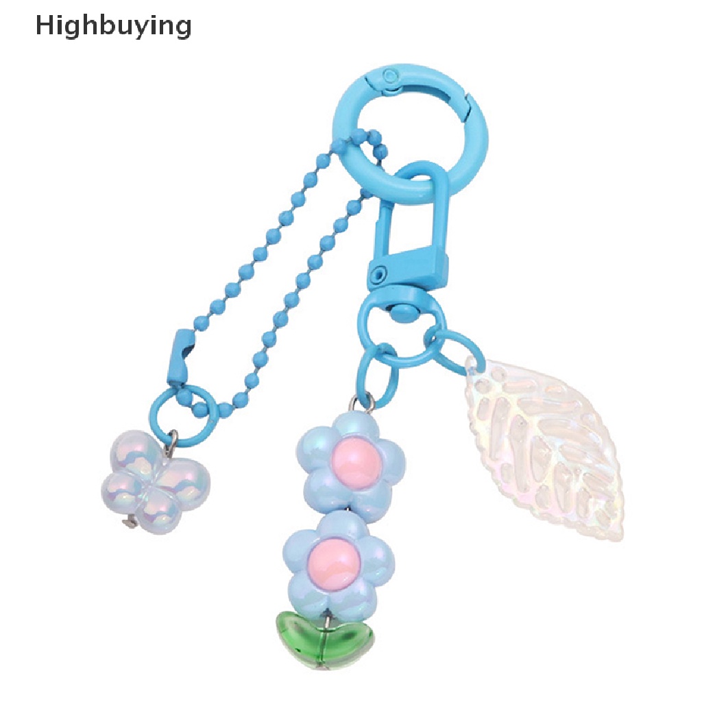 Hbid Warna Lucu Gantungan Kunci Akrilik Lima Kelopak Bunga Gantungan Kunci Mobil Liontin Kecil Segar Berongga Daun Aksesoris Tas Dekorasi Gadis Hadiah Glory
