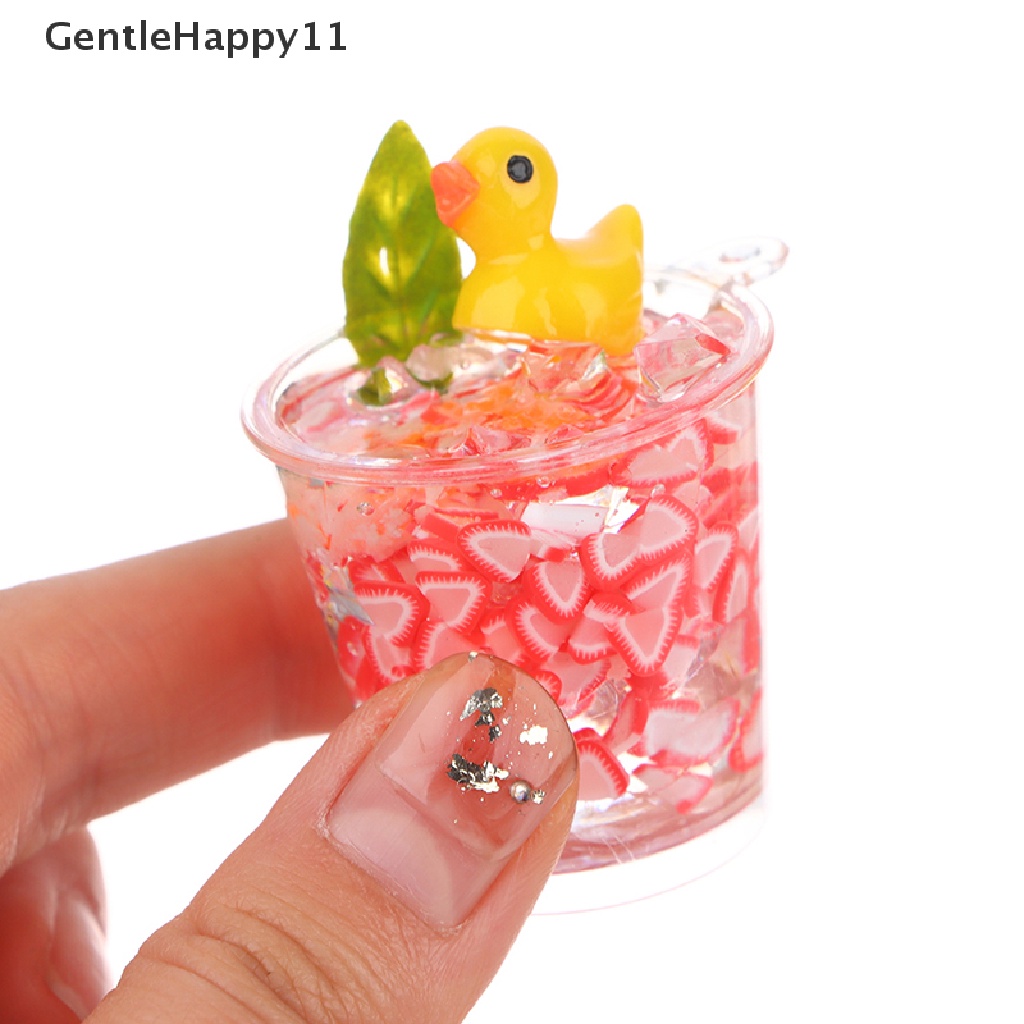 Gentlehappy 1Pc Mini Neon Little Yellow Duck Cup Cangkir Minuman Es Ember Cup Mikro Landscape Ornamen Rumah Boneka Miniatur Dekorasi id