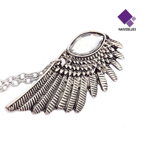 &lt; Naiveblues &gt; Retro Kerah Klip Punk Rantai Rumbai Blus Sayap Malaikat Tips Bros