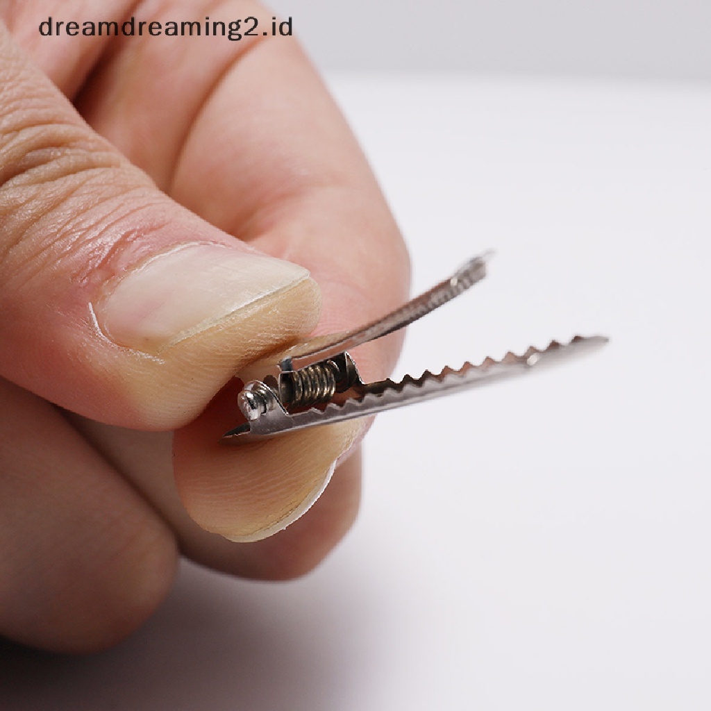 (dream) 20pcs Klip Rambut Aligator Cabang Tunggal Busur DIY Kosong Jepit Rambut Gadis Duckbill Klip Grip Pin//