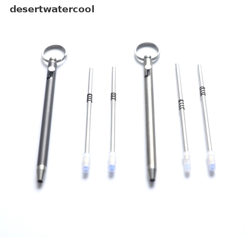 Deid Portable Mini Titanium Pen Gadget Gantungan Kunci Outdoor Praktis Pulpen Lingkungan Martijn
