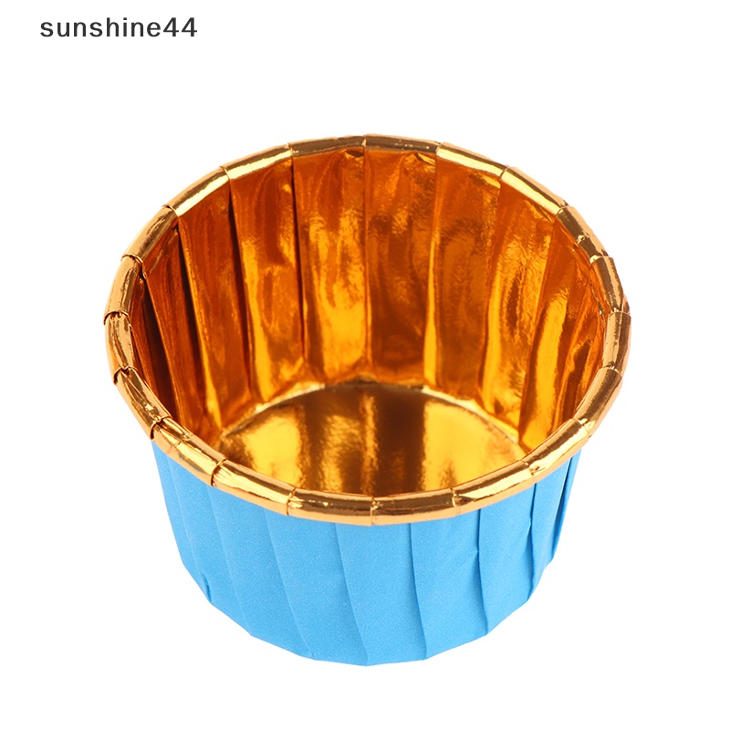 Sunshine 10Pcs Aluminium Foil Muffin Cupcake Liner Pembungkus Kue Baking Cup Tray Case ID