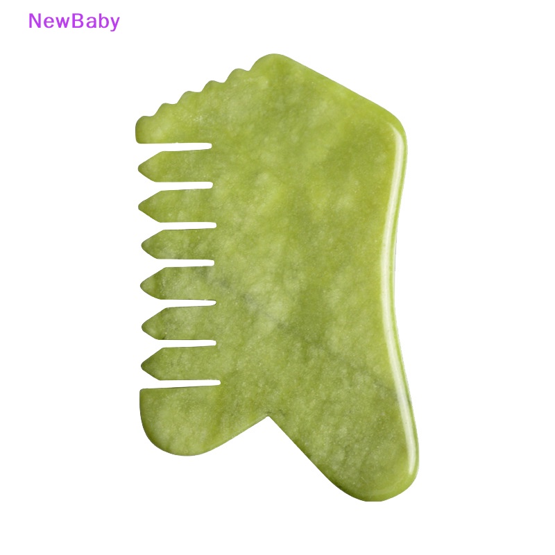 Newbaby Nature Jade Comb Massage Spa Perawatan Terapi Kepala Akupuntur Gua Sha Board ID