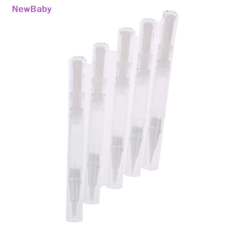 Newbaby 5pcs 3ml Travel Pen Twist Kosong Dengan Kuas Wadah Kosmetik Minyak Kuku Lip Balm ID