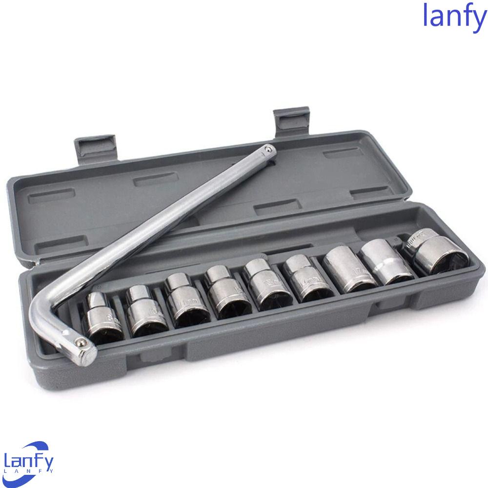 Lanfy Kunci Sok Set Hexagonal Lengan 10 Pcs Untuk Sepeda Mobil Repairing Tool Set Alat Lepas Bongkar Pasang Hex Key Repair Hand Tool Auto Spanner