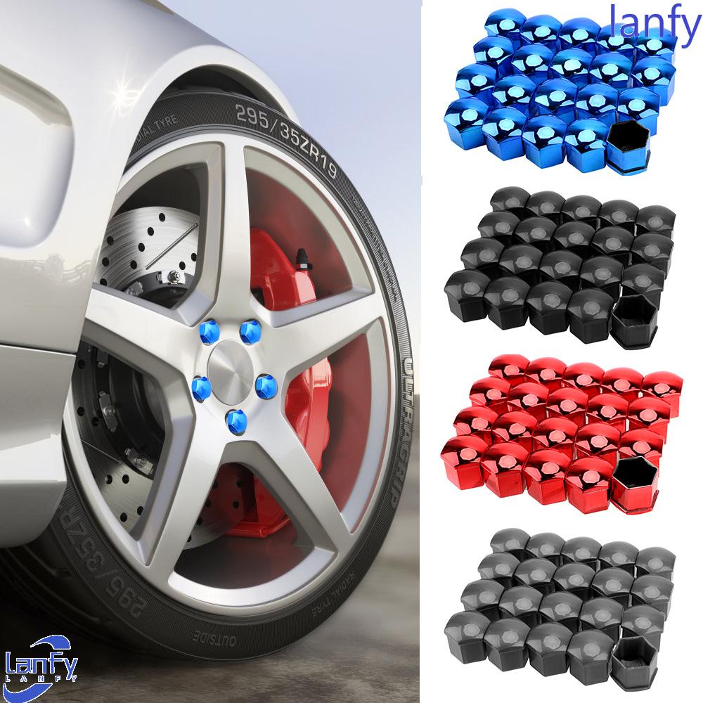 Lanfy 20 Pcs Cover Penutup Baut Velg Mobil Universal Anti Debu Warna-Warni Ukuran 17mm 19mm