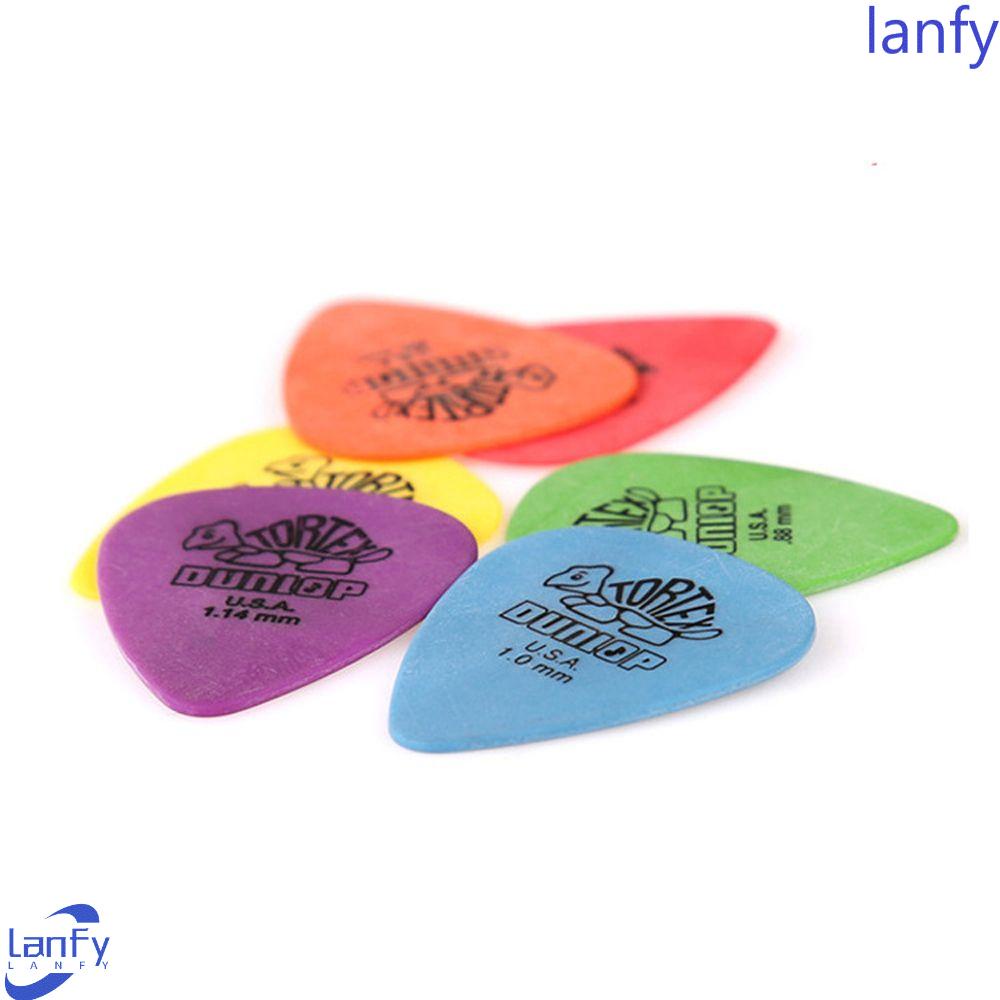 Lanfy Dunlop Guitar Picks 0.5/0.6/0.73/0.88/1.0/1.14mm 10pcs Vintage Grip Gitar Segitiga Mediator Bass Aksesoris Gitar Plectrum