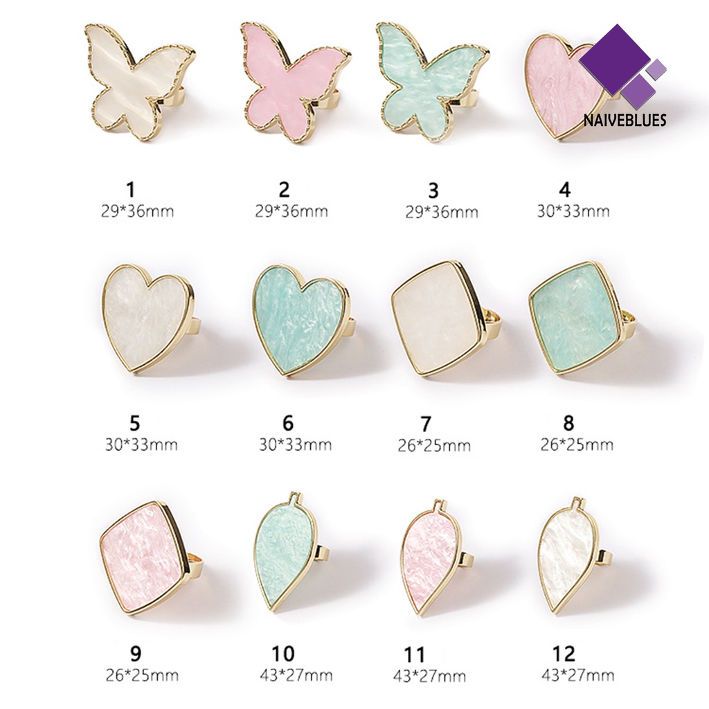 [naiveblues] Ring Palette Universal Mudah Dibersihkan Plat Papan Nail Art Warna Emas Untuk