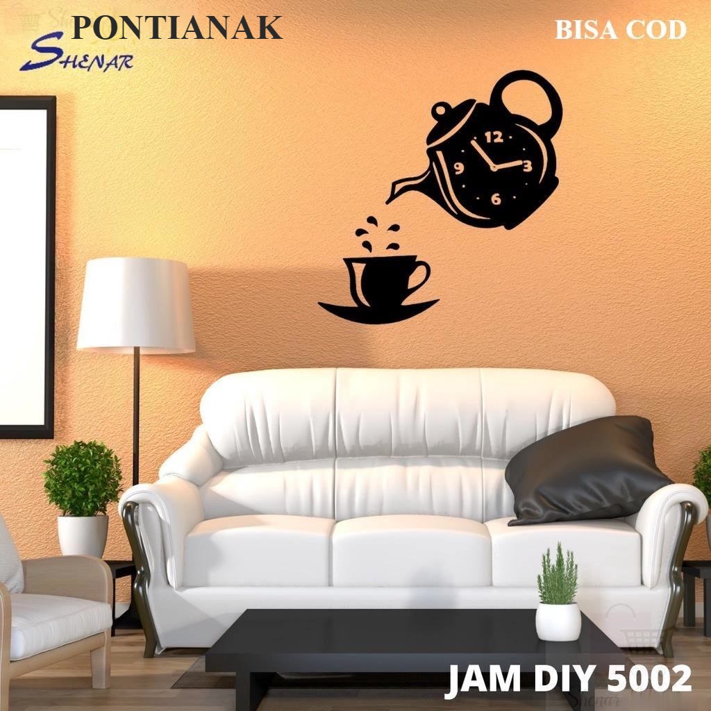Jam Dinding DIY Motif Gambar Love Teapot Camel Calligraphy Jam Tempel Dekorasi