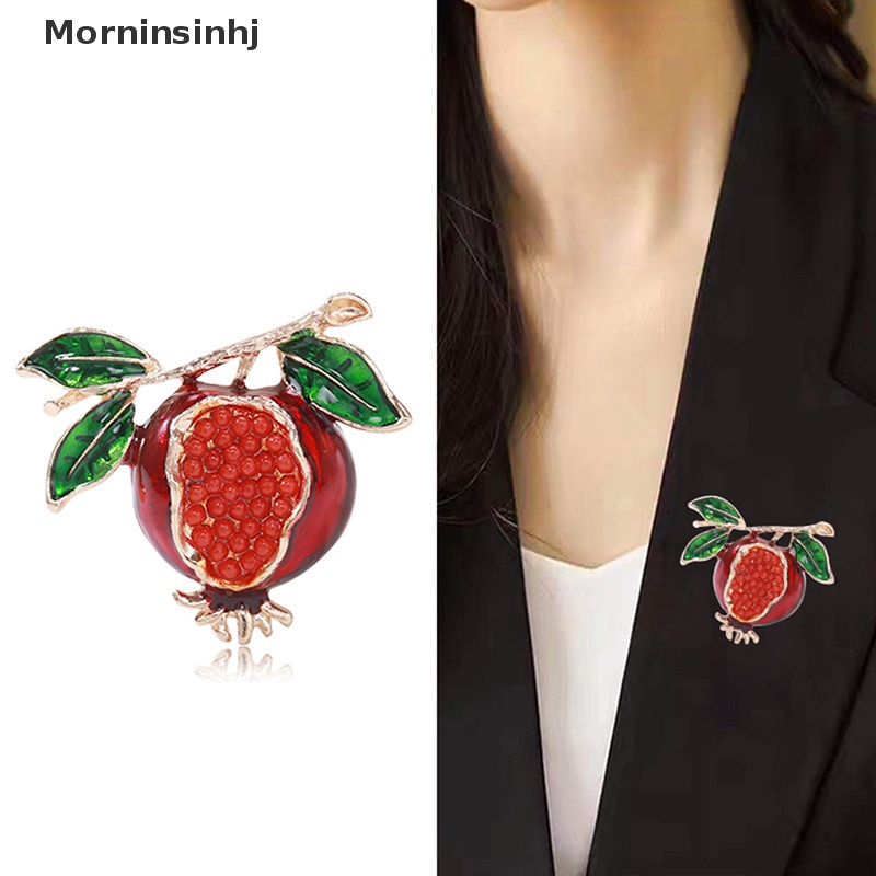 Mornin Trendy Klasik Wanita Bros Romantis Delima Bros Kerah Pin Aksesoris Hadiah Mantel Pakaian Pin Perhiasan Hadiah id