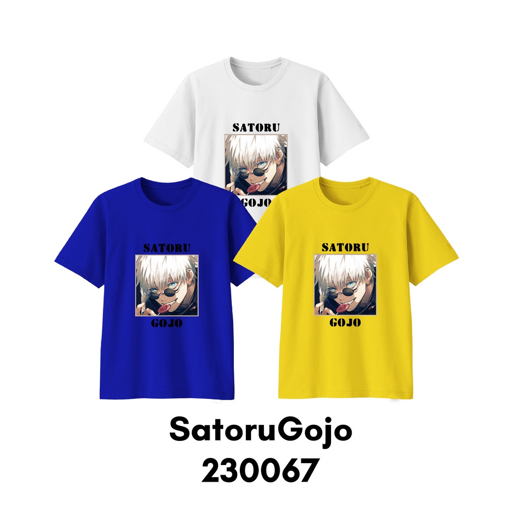 Kaos Anime Jujutsu Kaisen Satoru Gojo &amp; Itadori Yuji Size Bayi Sampai Dewasa Bahan Katun 30s