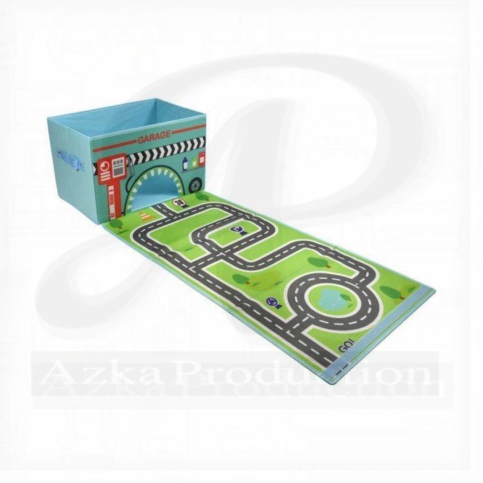 Krishome Kotak Penyimpanan Ottoman Kids Circuit Laps - Biru-10252805