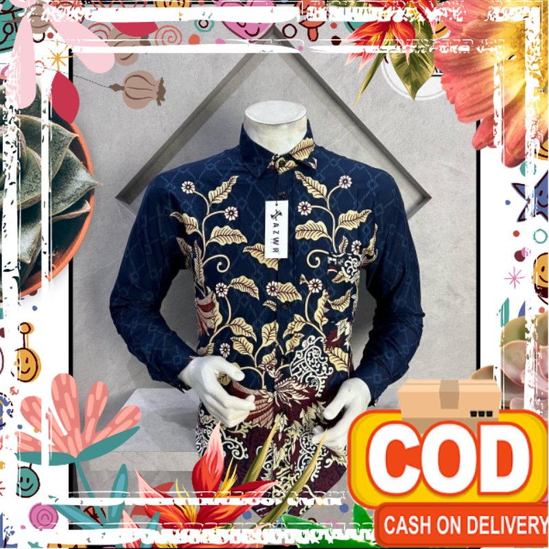 [BISA COD] KEMEJA BATIK PRIA AZWR ORIGINAL PREMIUM QUALITY MALL QUALITY MODERN MOTIF M231xxx DGM FAS