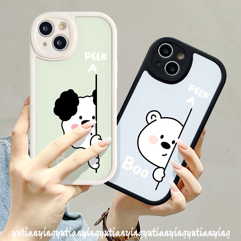 Case Untuk Oppo A17 A58 A7 A55 A16K A78 A95 A1K A12 A3S A96 A57 A17K A74 A15 A77s A16E A54 A5 A16 A76 A16s A9 A5s A31 Reno 8T 7 5Z 5F 7Z 5 Kartun Beruang Lucu Puppy Couple Soft Cover/Baju Couple Pasangan/Baju Couple Pasangan/Baju Couple Pasangan