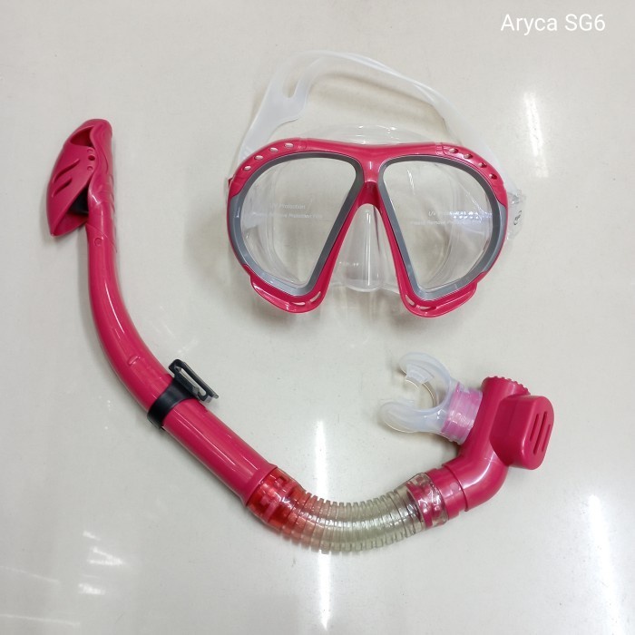 Snorkeling Set Silicone merah olahragaair snorkeling berenang
