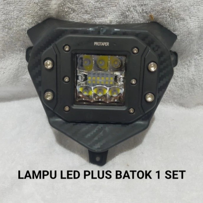 Reflektor fiber led - lampu depan led + cover carbon - crf 150L klx - WR