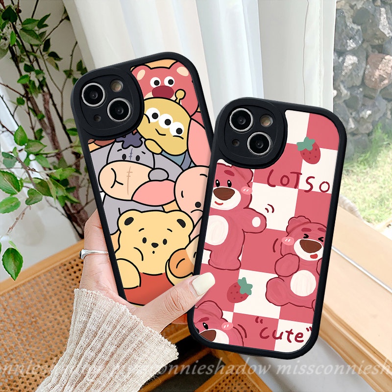 Case Disney Winnie The Pooh Lucu Untuk Infinix Hot10 9 Play Smart 6 5 Note8 10T 11 10s 11s Hot 10 Lite 10T 11 10s 11s Kartun Toy Story Strawberry Bear Manyo Lembut Tpu Penutup Belakang