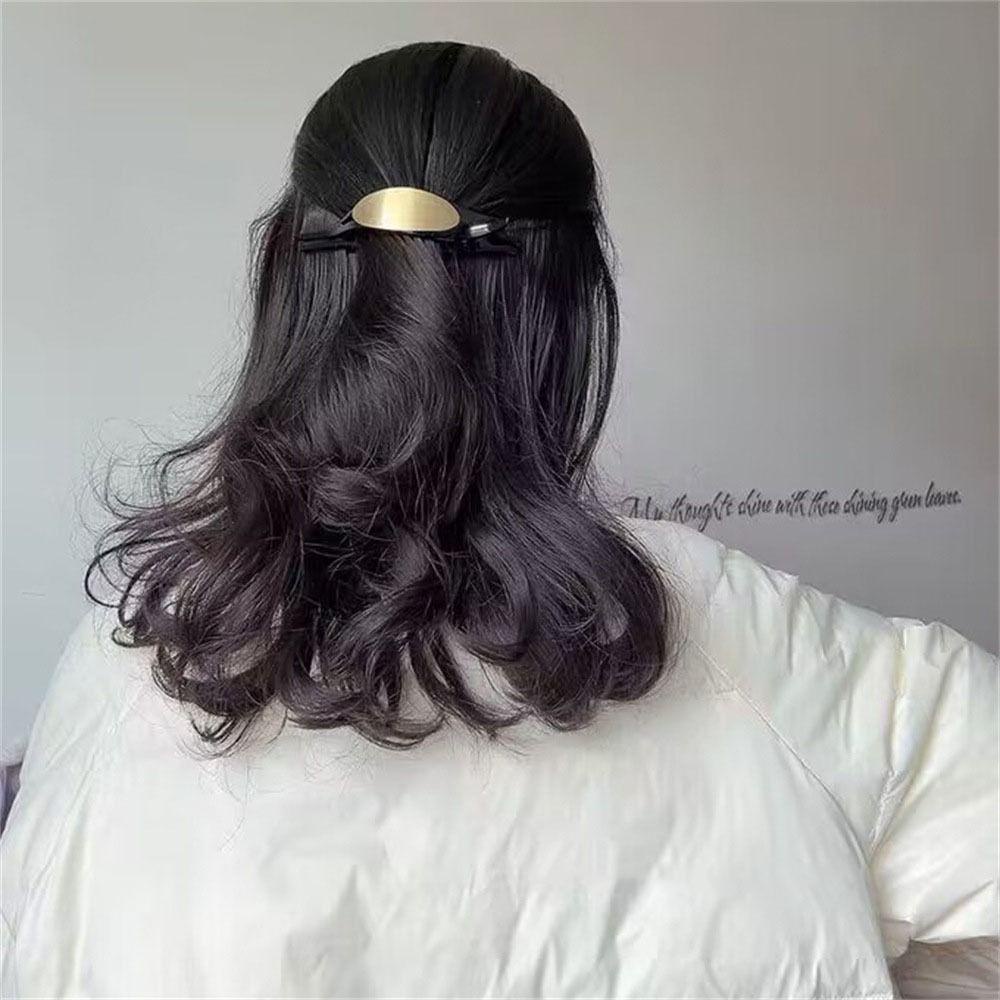 Fishstick Geometris Rambut Cakar Klip Rambut Fashion Ambil Klip Untuk Gadis Hiasan Kepala Tiga Gigi Penjepit Logam Untuk Wanita Ponytail Holder