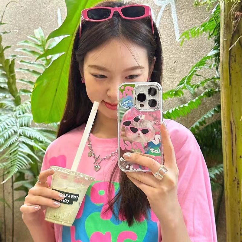 Cocok Untuk Iphone14 Pro Max iPhone Phone Case Cermin Casing Ponsel Kuat Kamera Perlindungan Tahan Guncangan Gaya Sederhana Kompatibel Dengan Iphone13 13pro 13prm iPhone 11 7Plus 8Plus Xr XS 12 Pro Max Casing Ponsel