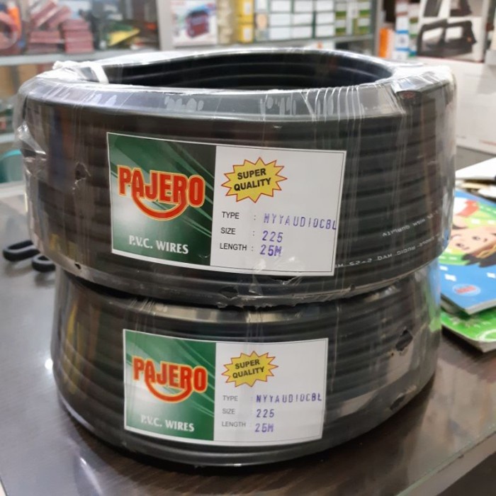 KABEL LISTRIK SERABUT 2X2,5 PAJERO HITAM 25 METER / Pajero Hitam 2x2.5