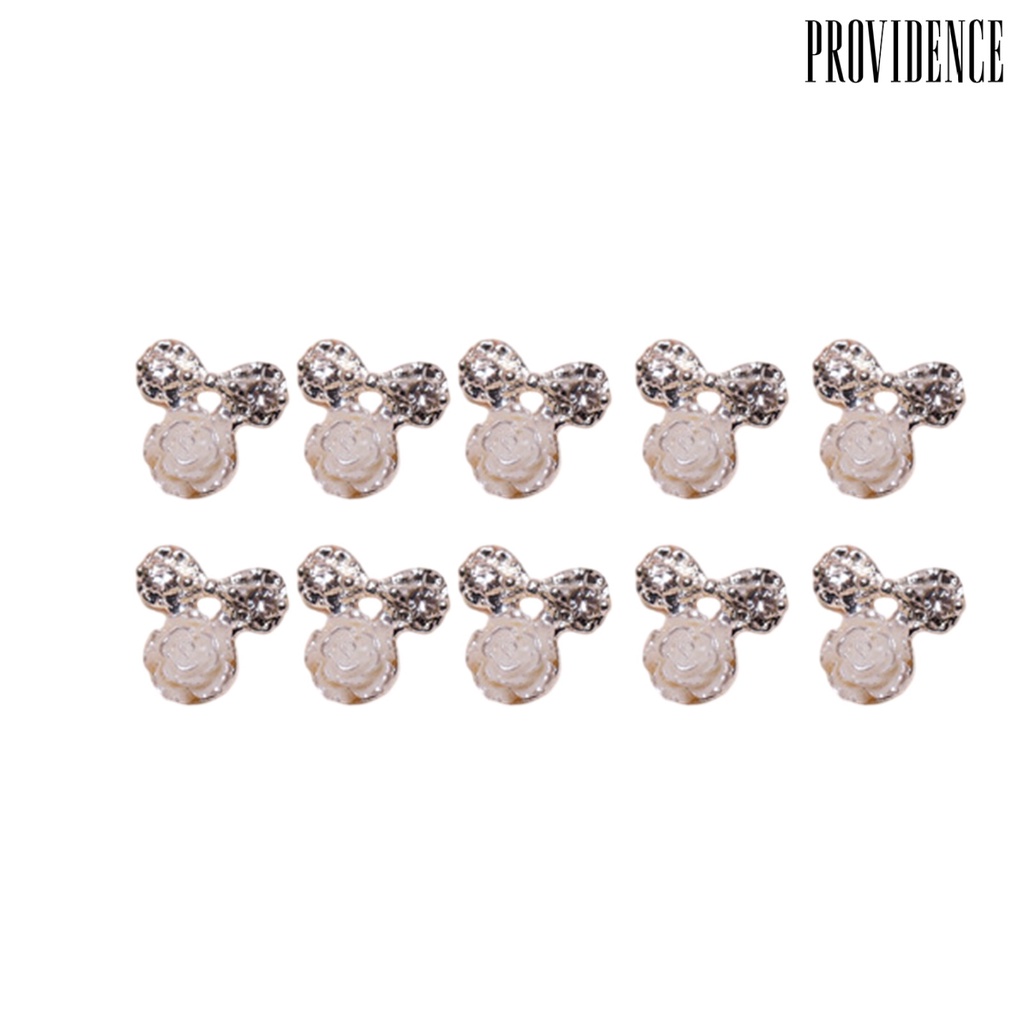 Providence 10Pcs Pesona Kuku Bersinar Mudah Tempel Tiga Dimensi Mewah Dilepas Manicure Decor Nail-Beauty Butterfly Camellia Nail Art Dekorasi Perlengkapan Salon Kuku