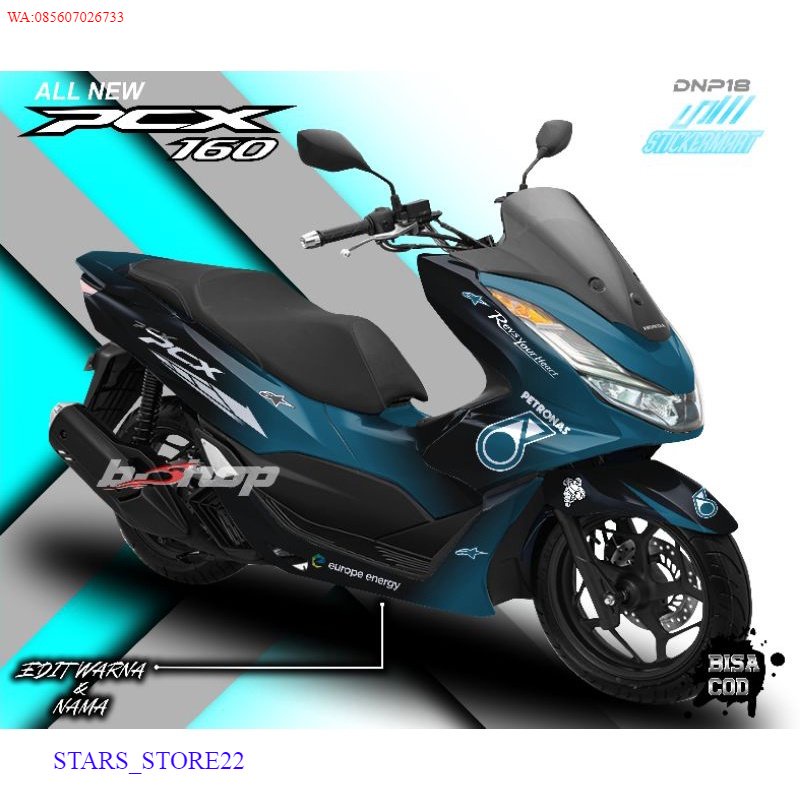 PREMIUM Decal New PCX 160 variasi motor full body printing sticker warna motif Petronas
