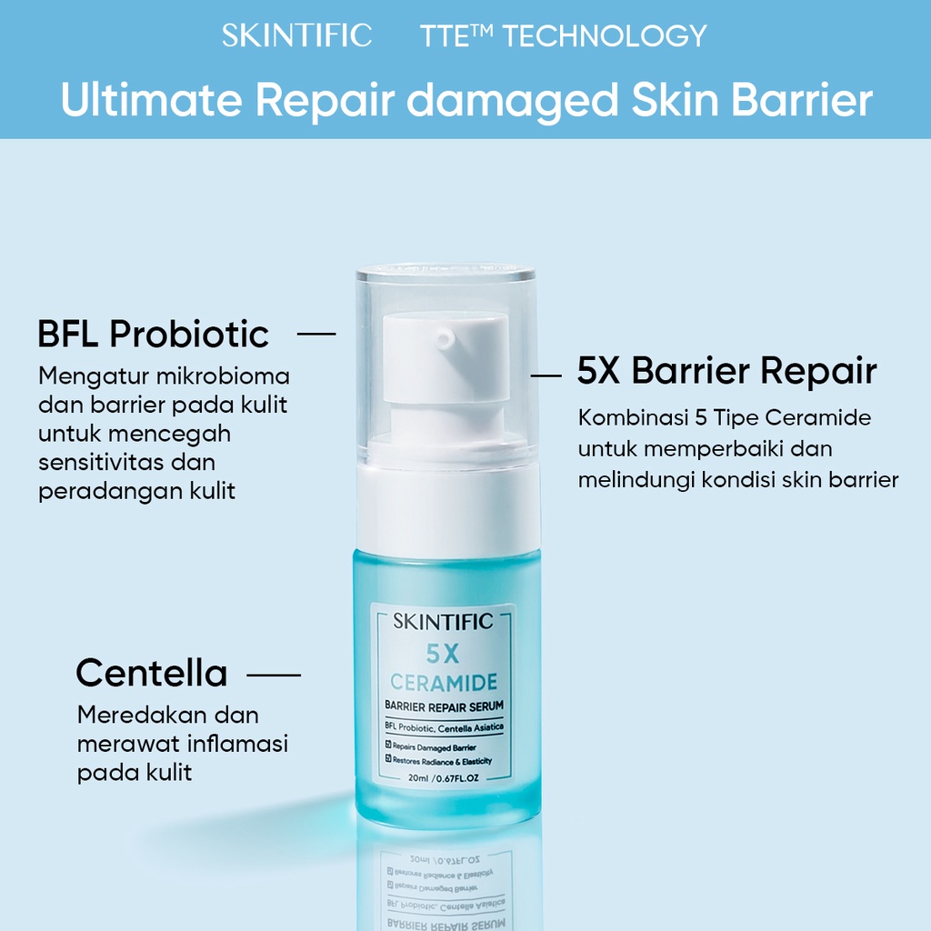 [BPOM]  SKINTIFIC 5pcs with sunscreen - Paket Skincare Low pH Cleanser + Moisture Gel + Serum Sunscreen + Exfoliating Toner / Soothing Toner + Brightening Serum / Anti Acne Serum / Barrier Repair Serum / Hydrating Serum