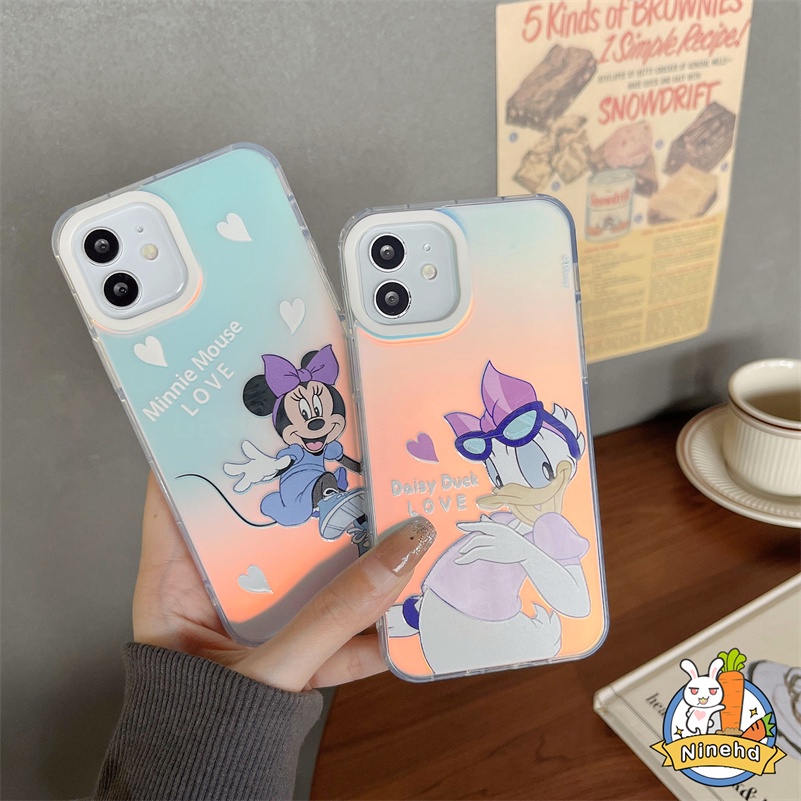 IPHONE Casing Kompatibel Untuk Iphone14 13 12 11 Pro Max X Xr Xs Max8 7 6 Plus SE Kartun Nini Berubah Warna Laser Casing Ponsel Kreatif Lapisan Ganda Dicetak Ultra Tipis Anti Jatuh Hard Case