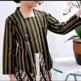 Lurik Set kebaya lurik Rok Jarik Wiru instan Batik Anak perempuan wanita Pakaian Adat Jawa Jogja Sol