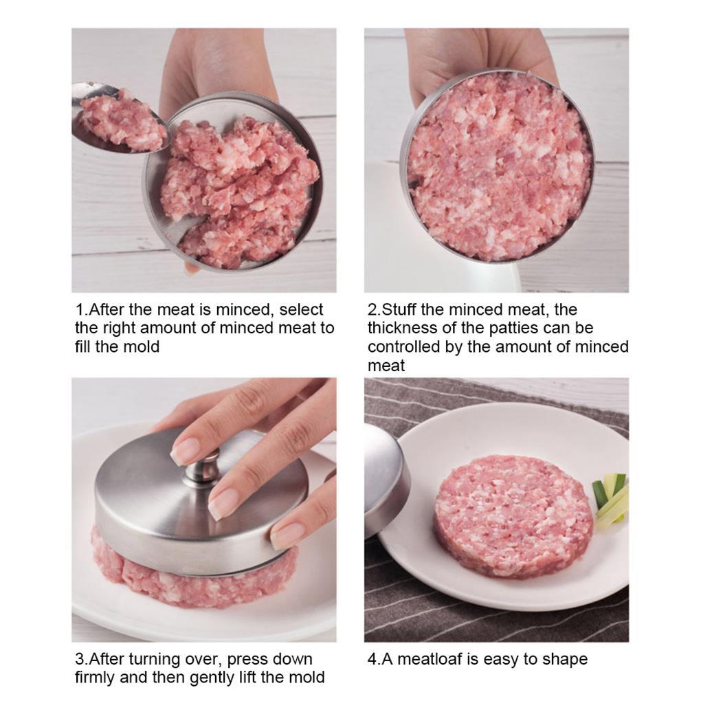 Stainless Steel Burger Press Hamburger Maker Cetakan Patty Anti Lengket Ideal Untuk Patties