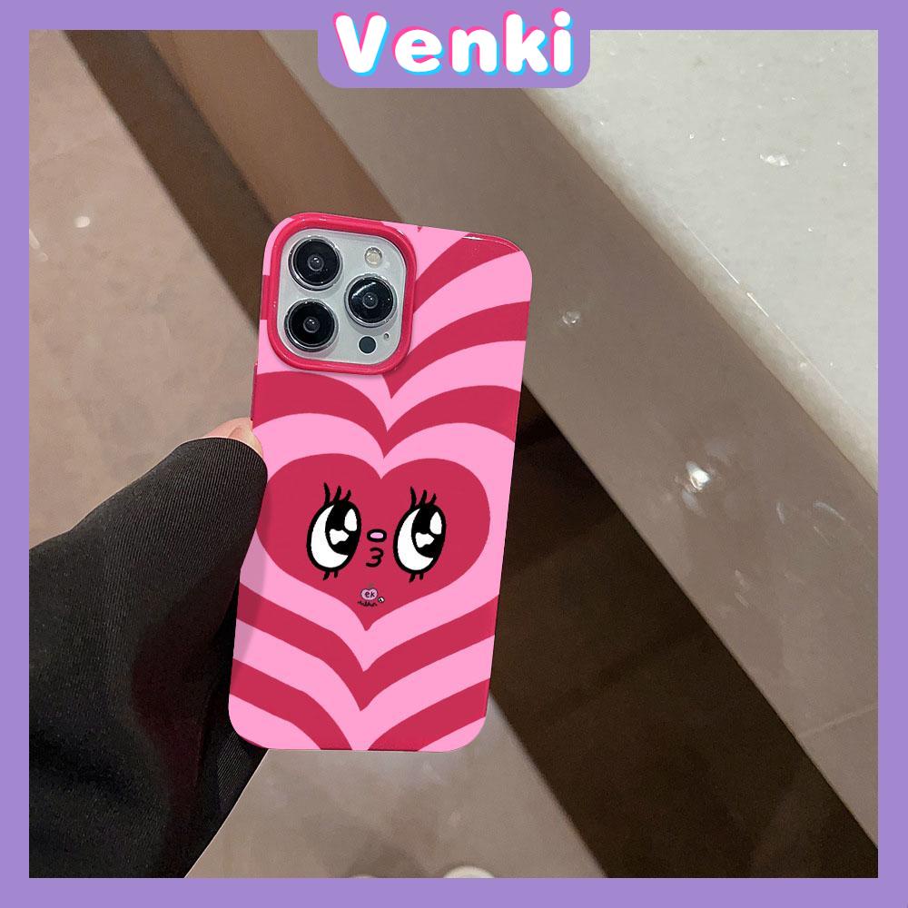 VENKI - For iPhone 11 iPhone Case Red Glossy TPU Soft Case Shockproof Protection Camera Cute Pink Heart Compatible with iPhone 14 13 Pro max 12 Pro Max xr xs max 7 8Plus