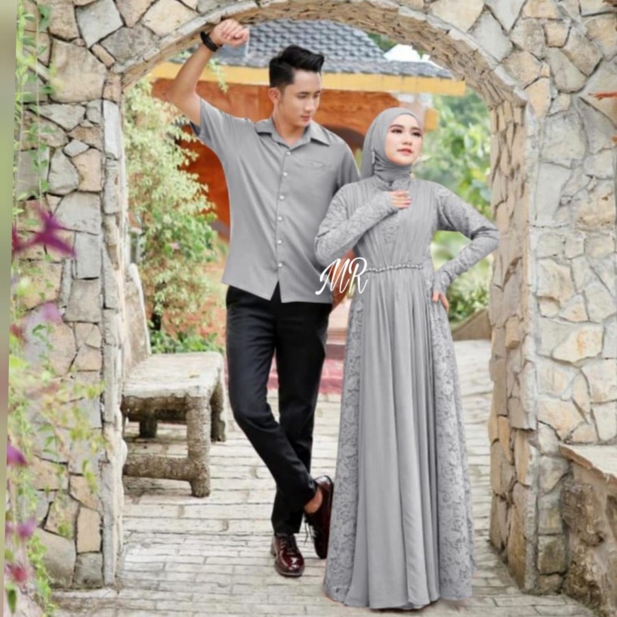 GAMIS COUPLE BAJU MUSLIM SUAMI ISTRI PASANGAN KEKINIAN BATIK KAPEL KONDANGAN PESTA ALDIANO