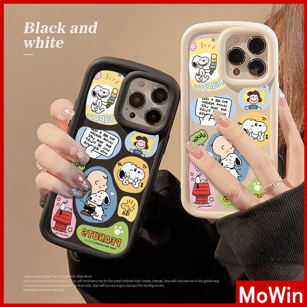 For iPhone 14 Pro Max iPhone Case Matte TPU Soft Case Black Beige Airbag Shockproof Protection Camera Cute Cartoon Compatible with iPhone 13 Pro max 12 Pro Max 11 xr xs max 7Plus