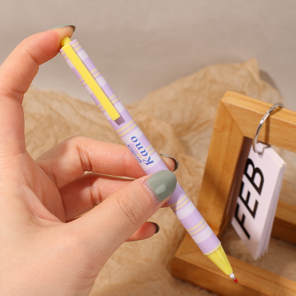 Versi Korea Ins Style Retro Patchwork Warna Push Type Neutral Pen/Anak Kawaii Belajar Menulis Ballpoint Pensil Alat Tulis