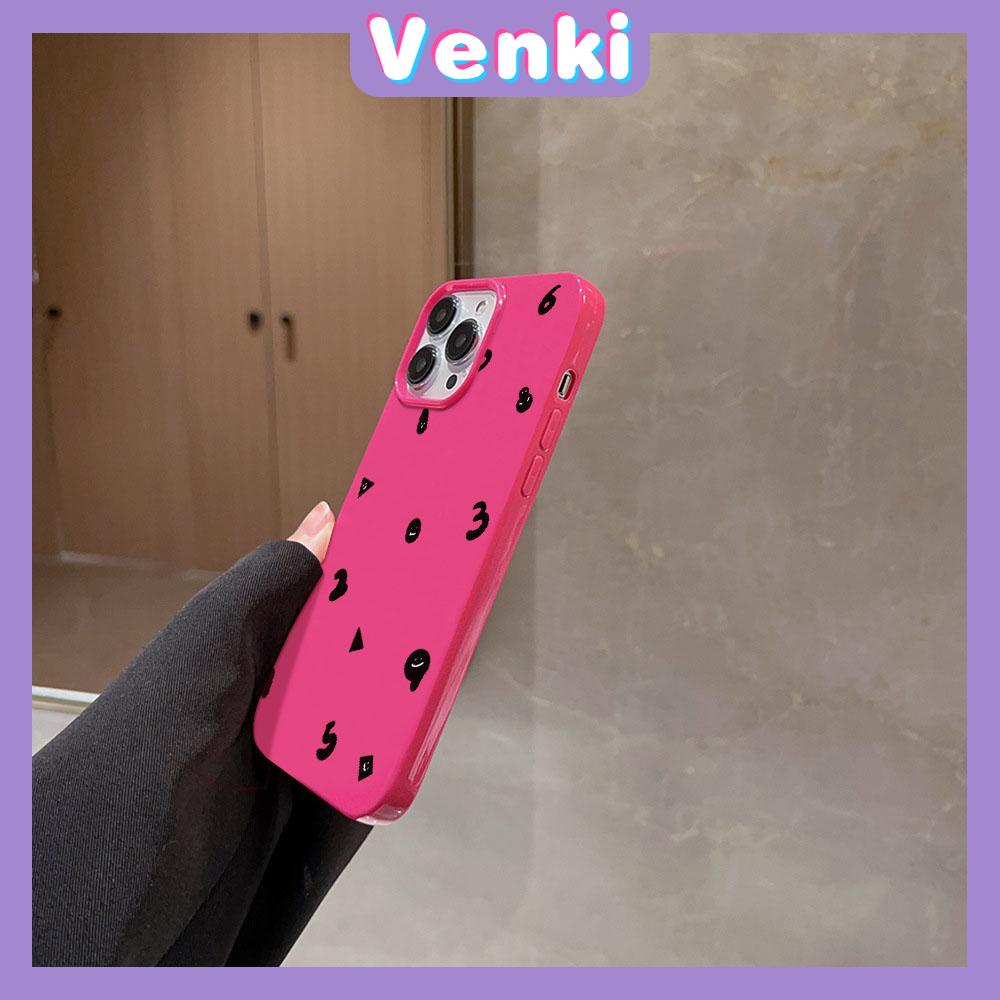 VENKI - For iPhone 11 iPhone Case Red Glossy TPU Soft Case Shockproof Protection Camera Love Smiley Numbers Compatible with iPhone 14 13 Pro max 12 Pro Max xr xs max 7Plus 8Plus