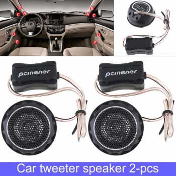 PCINENER Speaker Mini Dome Tweeter Loudspeaker Mobil HiFi 140W 2 PCS - TS-T280 - Black - 7RRS7FBK