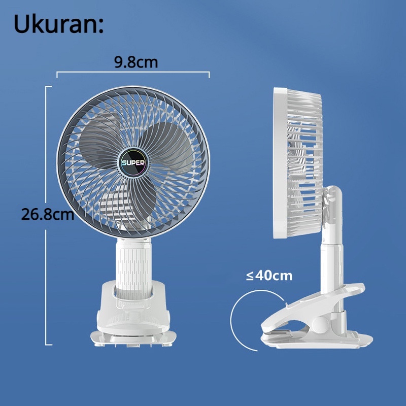 【COD】Kipas Angin Lipat Kipas Meja Kipas Angin Portable Putar 360 Mini Fan Recharge